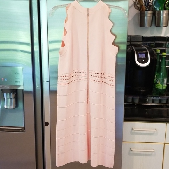💕TED BAKER💕 Baby Pink Scallop Ribbed Knit Dress - Picture 8 of 8